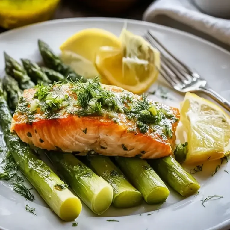 Grüner Spargel mit Lachs aus dem Ofen