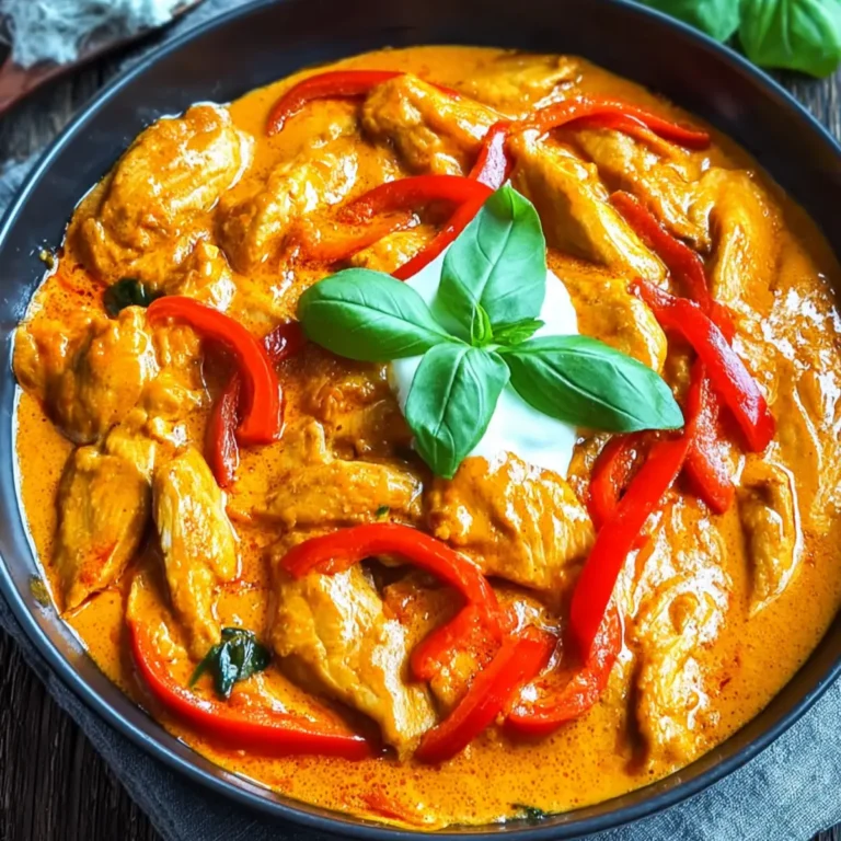 Hähnchen Geschnetzeltes mit Paprika Sahne Sauce