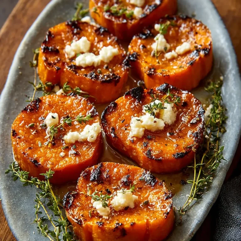 Süßkartoffelrondellen mit Honig und Feta