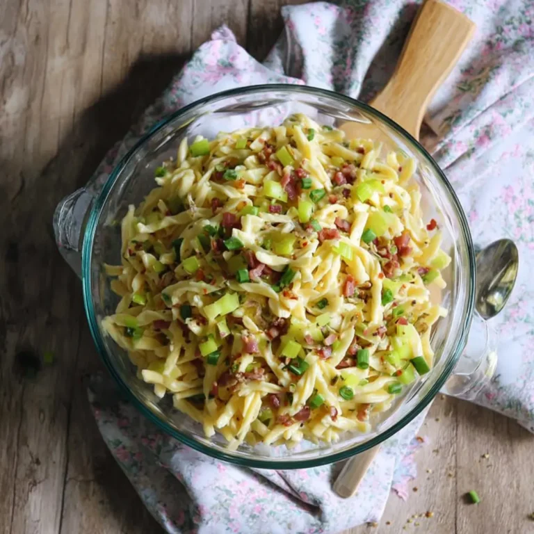 Spätzlesalat mit Lauch