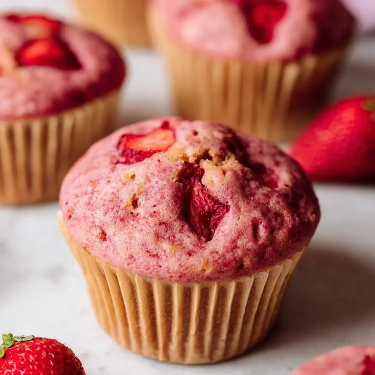 Vegane doppelte Erdbeermuffins
