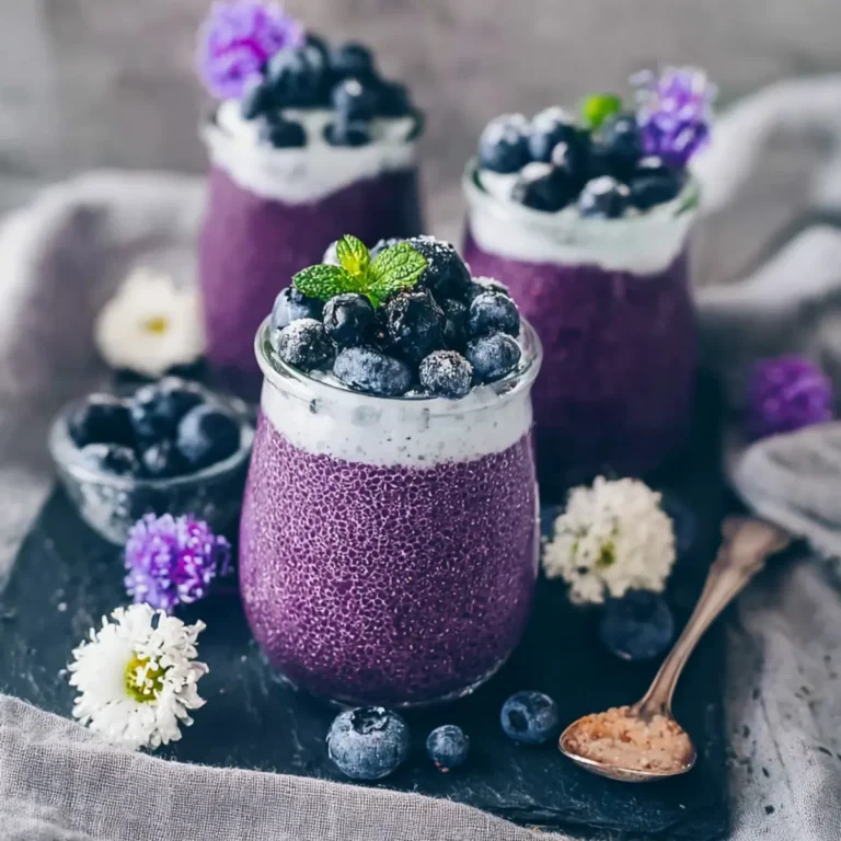 Veganer Blaubeer Chia Pudding