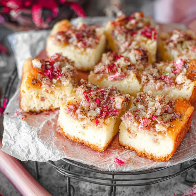 Zauberkuchen mit Pudding und Rhabarber