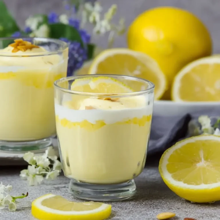 Zitronencreme als Dessert im Glas