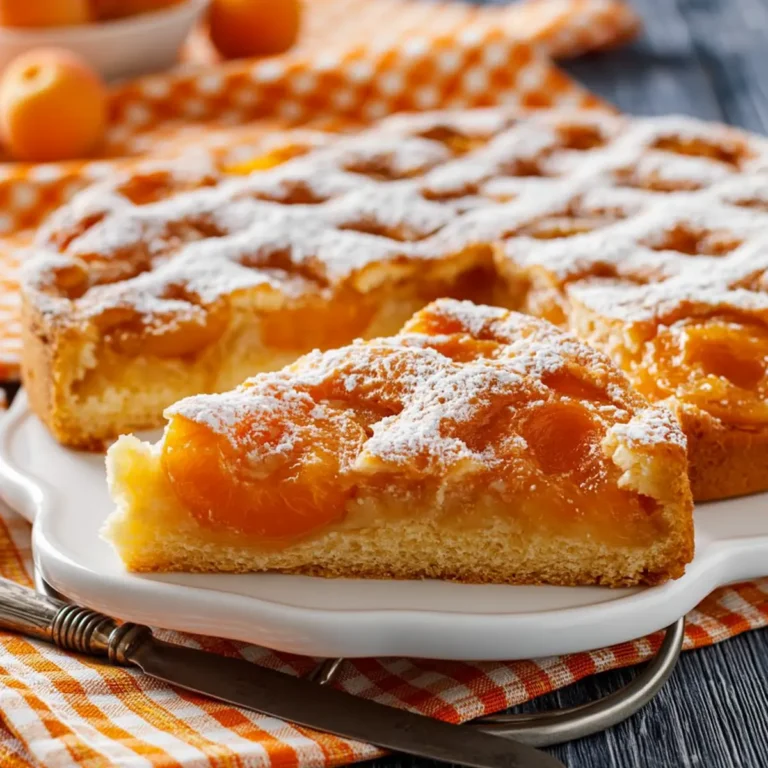 Aprikosenkuchen mit Gittermuster