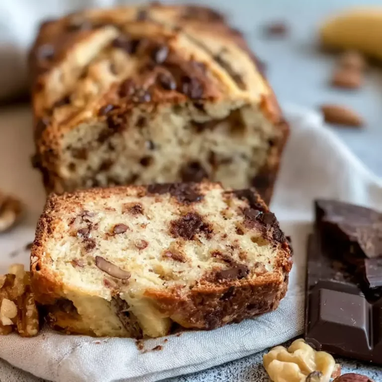 Bananenbrot mit Schokolade und Nüssen