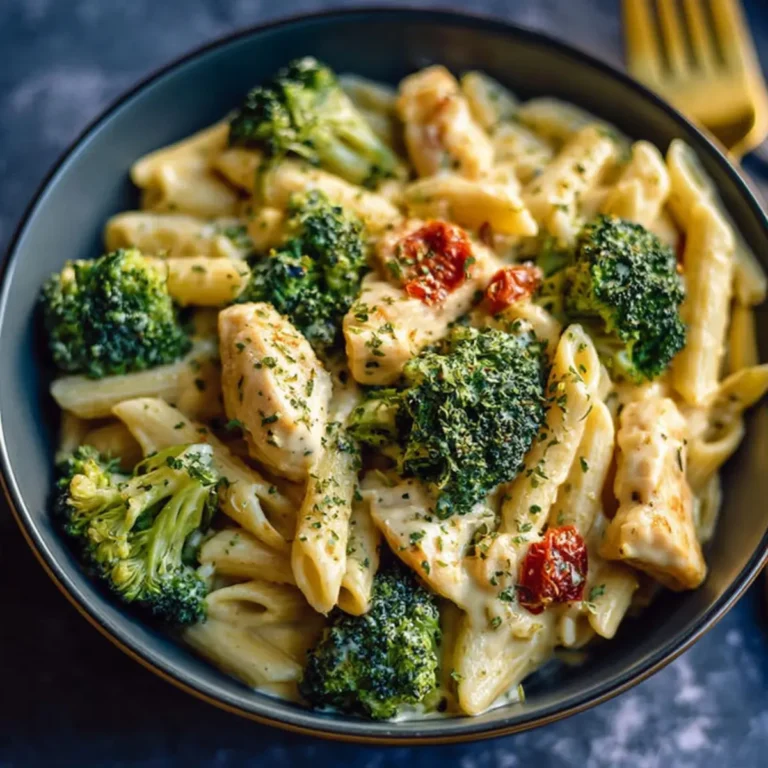 Cremige Hähnchen Brokkoli Pasta