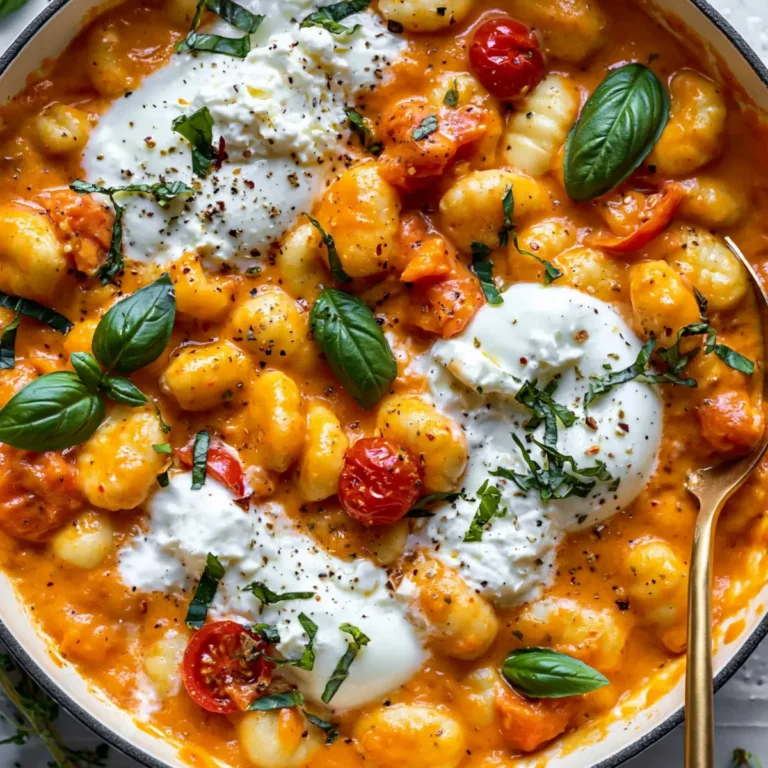 Cremige Tomaten Gnocchi mit Burrata