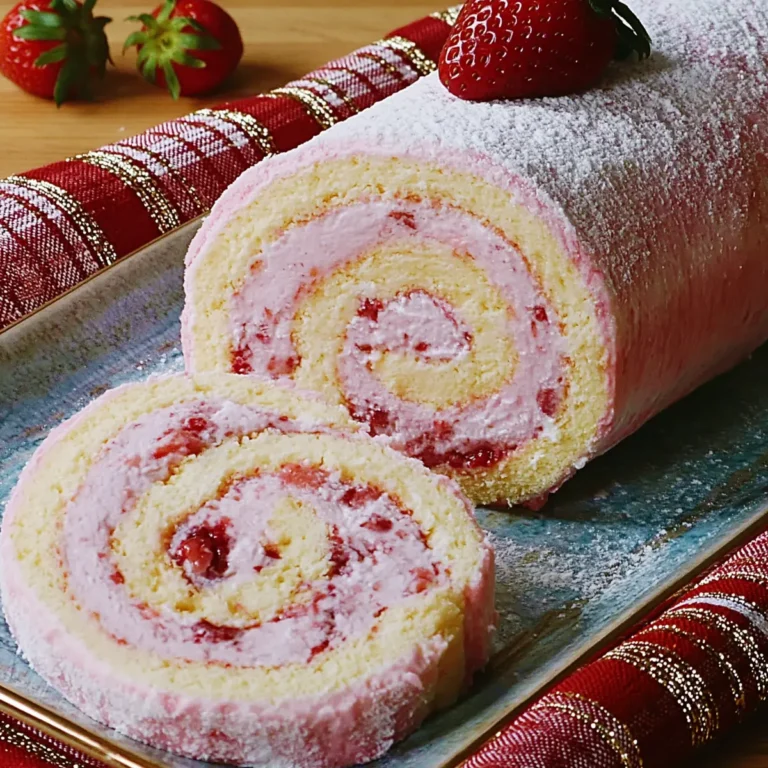 Erdbeermousse Roulade