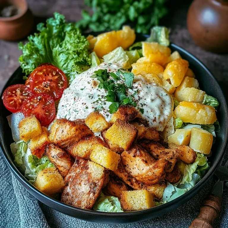 Kalorienarme Caesar Hähnchen Bowl