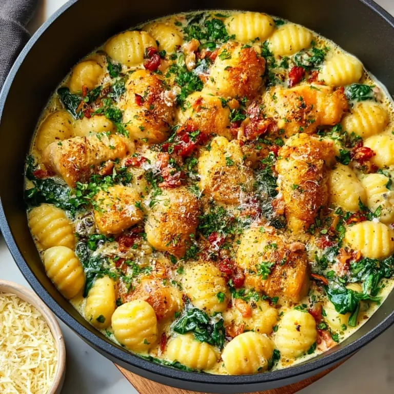 Knoblauch Hähnchen Gnocchi aus der Pfanne