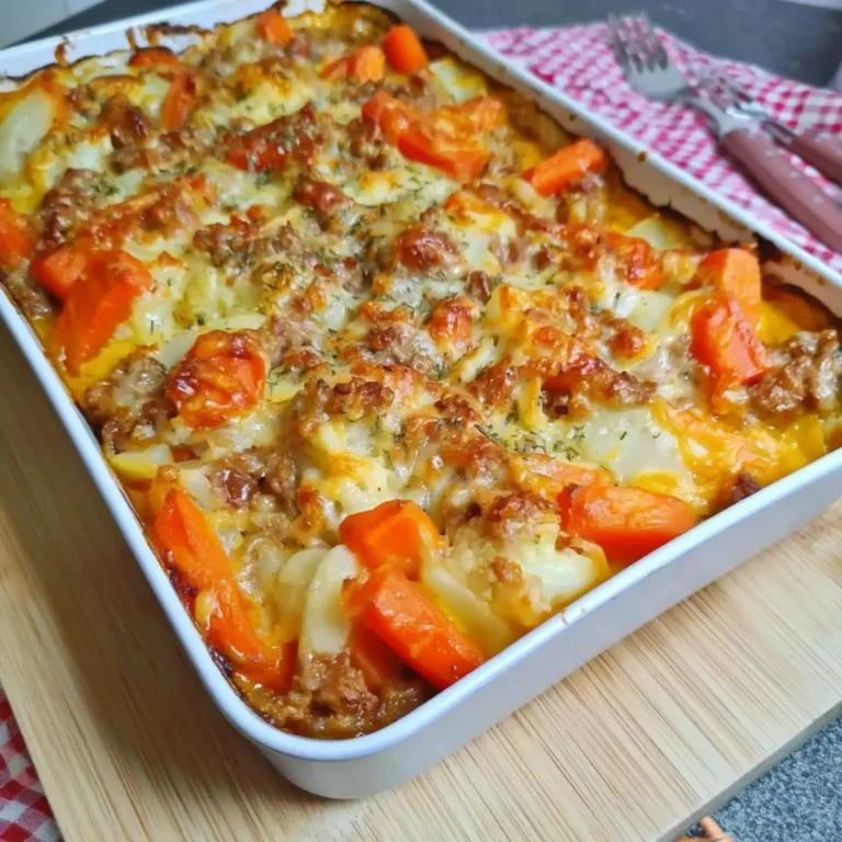 Kohlrabi Karotten Auflauf mit Hackfleisch