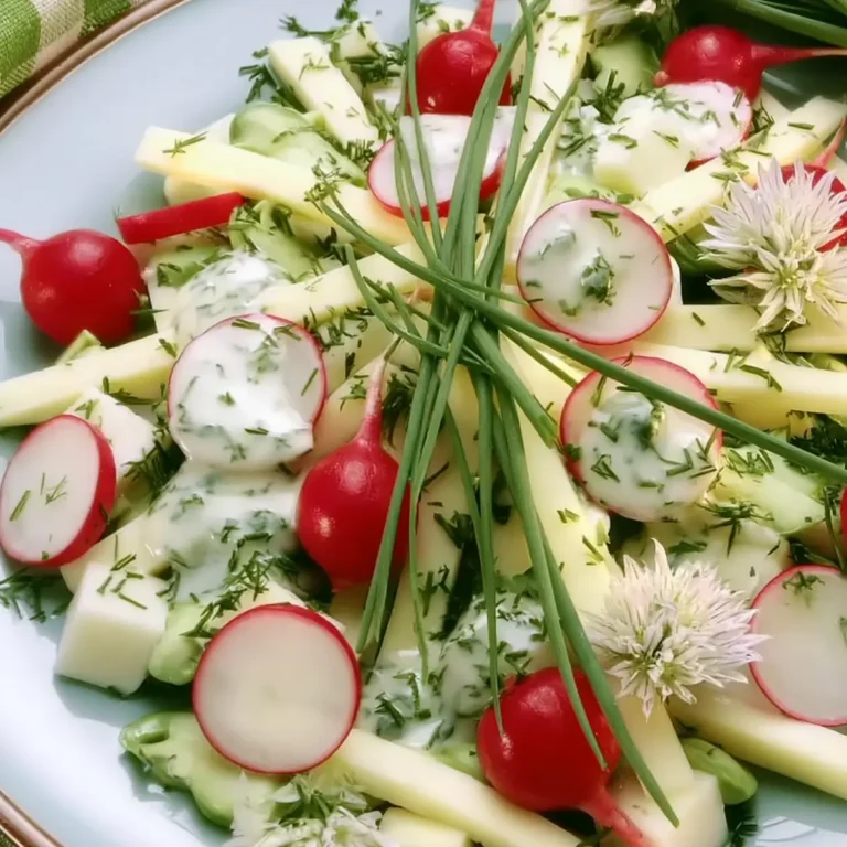 Käse Radieschen Salat mit Schnittlauchvinaigrette