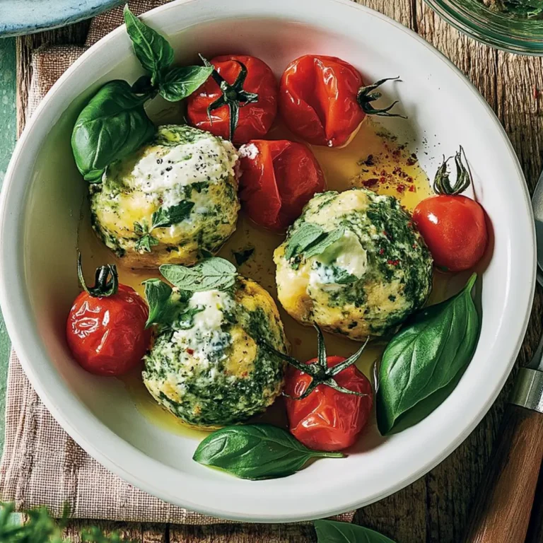 Parmesan Spinatknödel mit Salbeibutter und Tomaten
