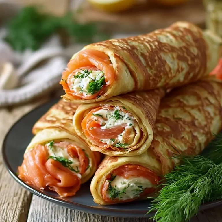 Pfannkuchen Wraps mit Lachs & Frischkäse