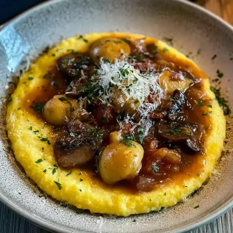 Pilzragout mit Parmesan Polenta