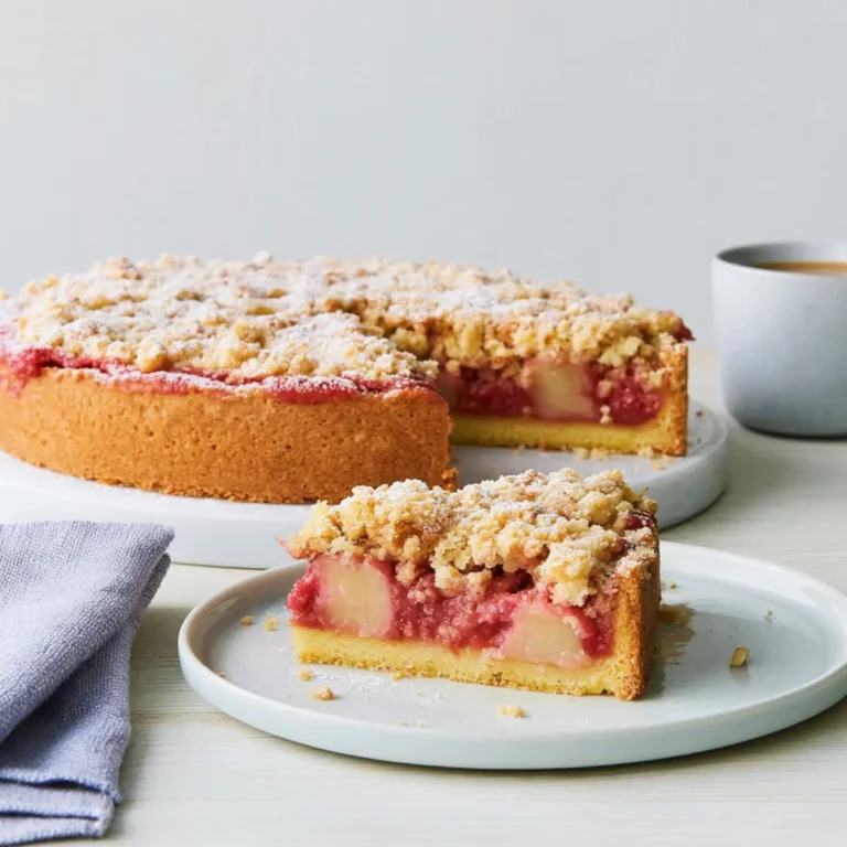 Rhabarberkuchen mit Mürbeteig