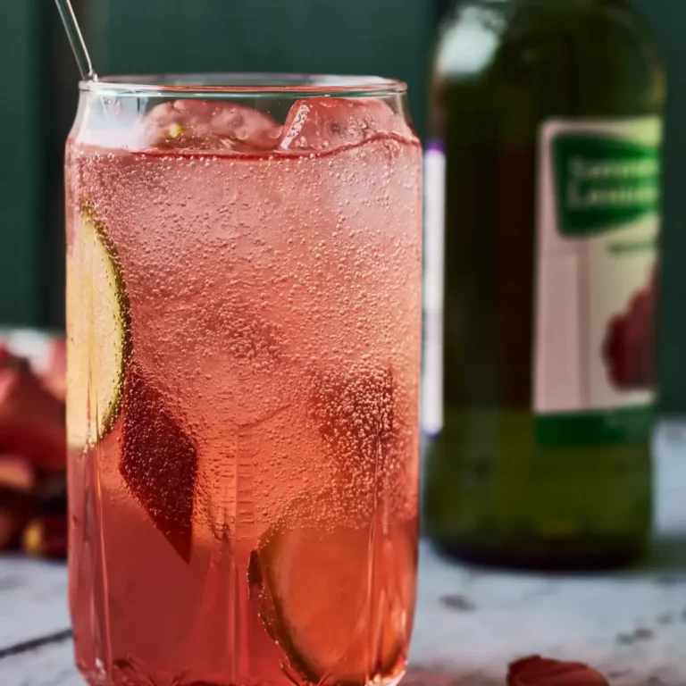 Sprudelndes Rhabarbergetränk ohne Alkohol
