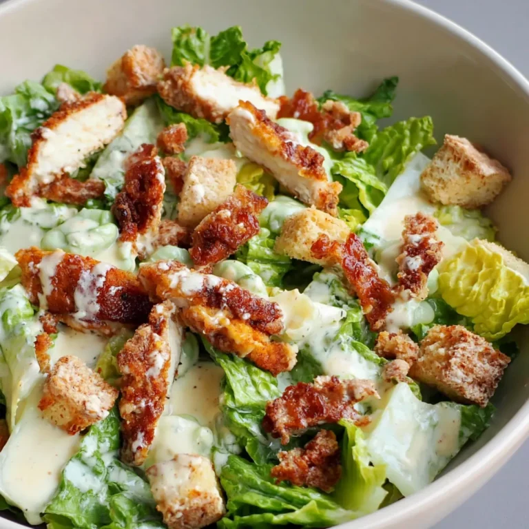 Caesar Salat mit knusprigem Hähnchen