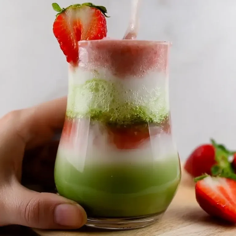 Erdbeer Matcha Latte