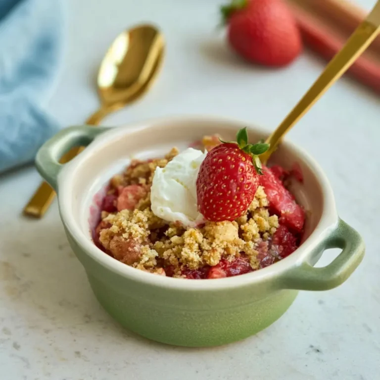 Erdbeer Rhabarber Crumble Auflauf