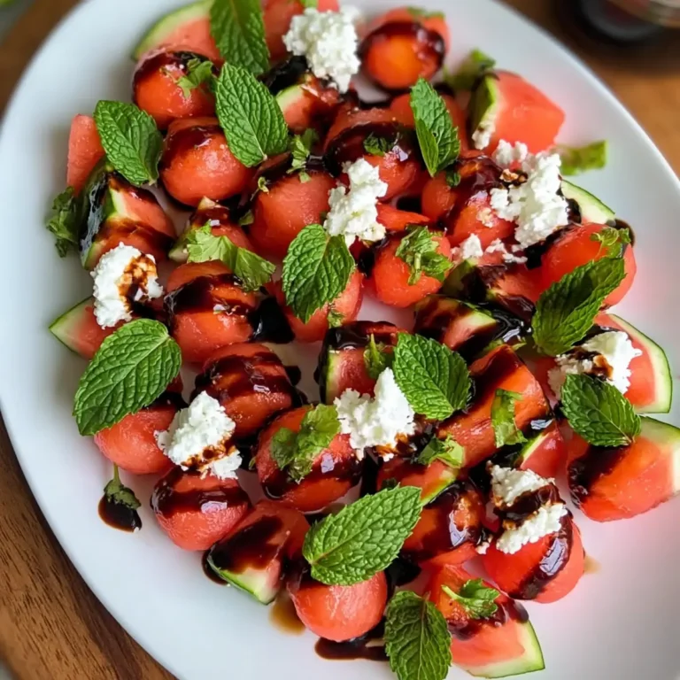 Gekühlter Wassermelonensalat mit Balsamicoessig