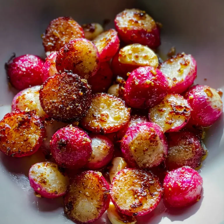 Geröstete Radieschen mit Honig und Knoblauch