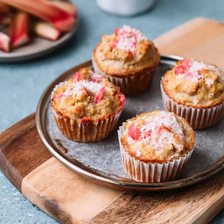 Glutenfreie und vegane Rhabarber Muffins