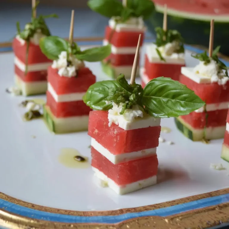Häppchen mit Wassermelone und Feta