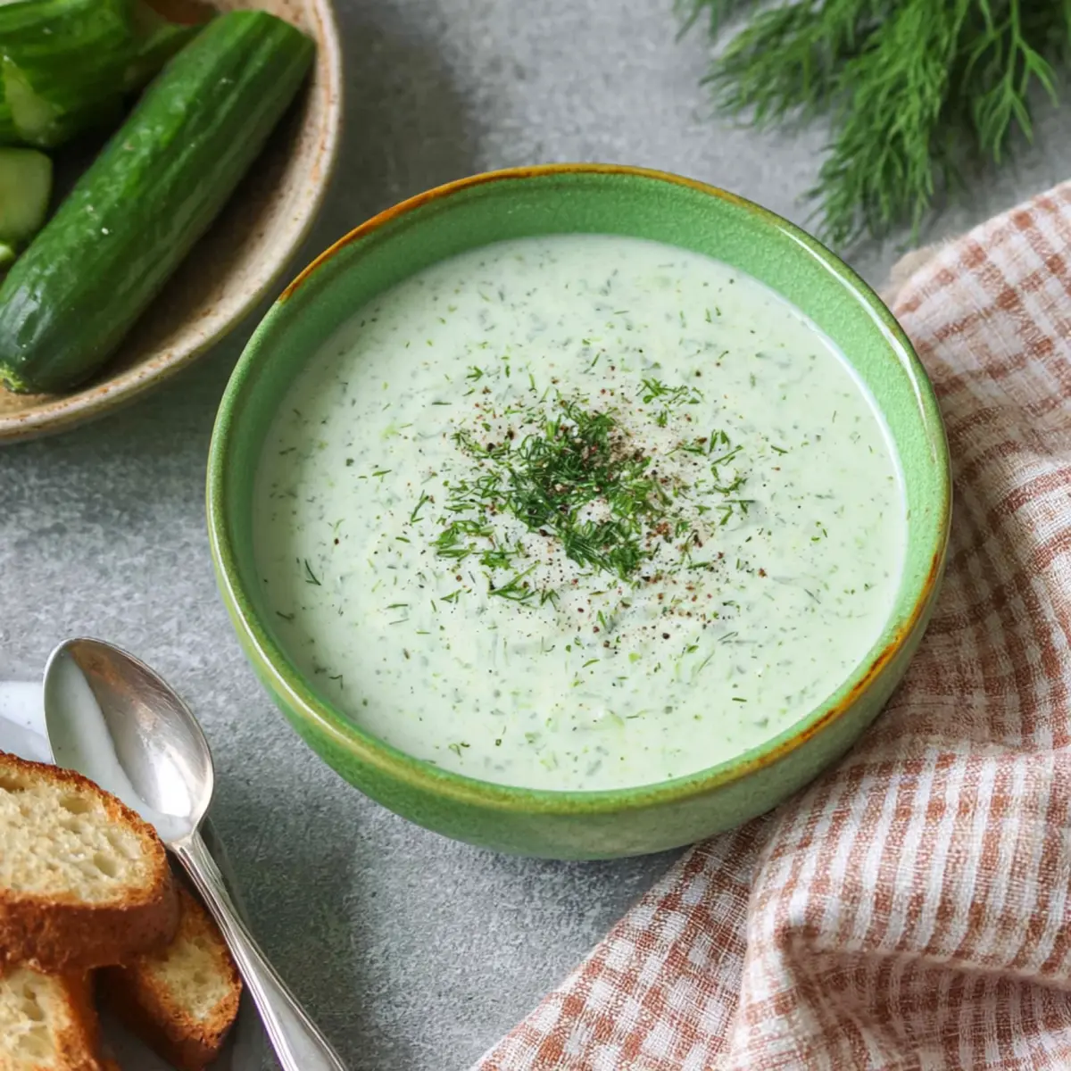 Kalte Gurkensuppe mit Dill
