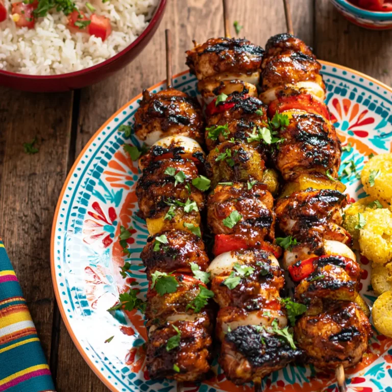 Mexikanische Barbecue Hähnchenspieße