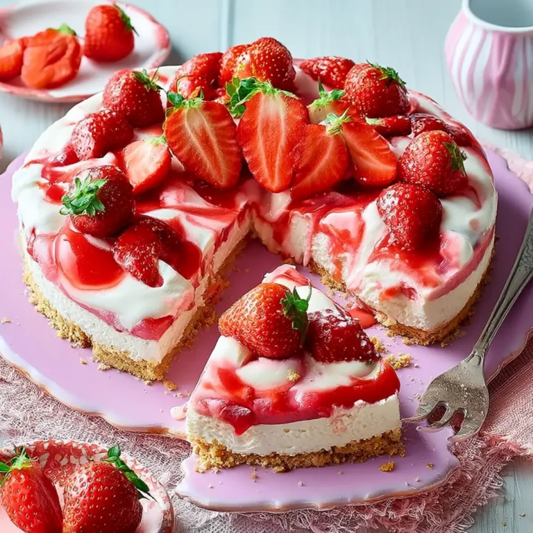 Pudding Erdbeerkuchen ohne Backen