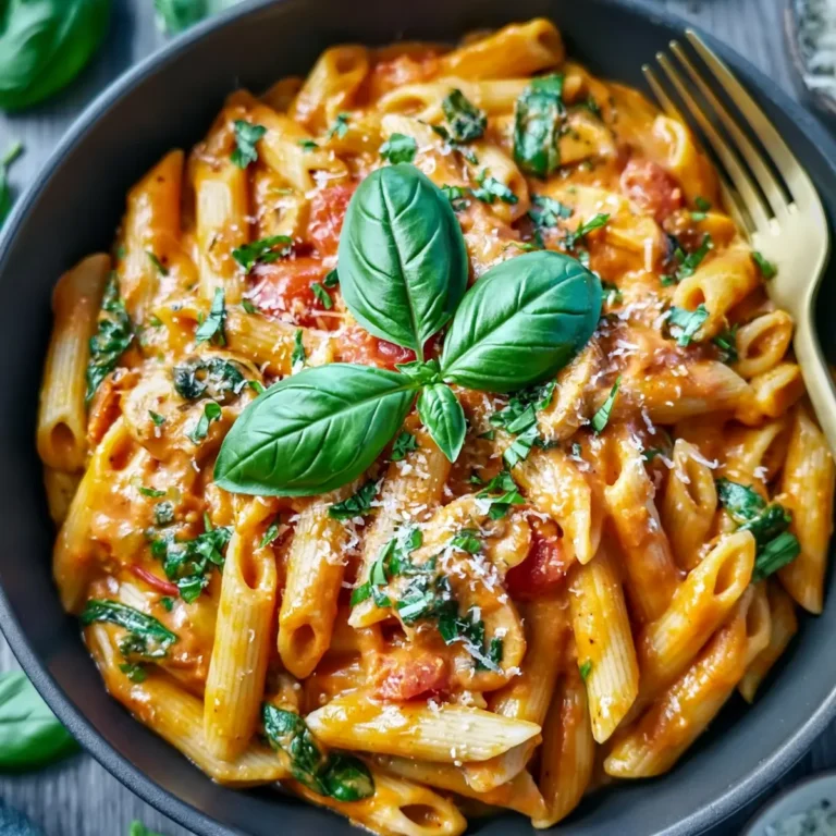 Vegane Ein Topf Pasta mit cremiger Tomatensoße