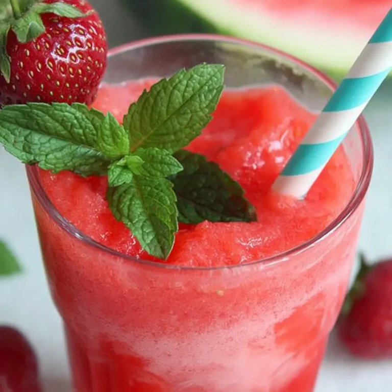 Wassermelonen Slush mit Erdbeeren