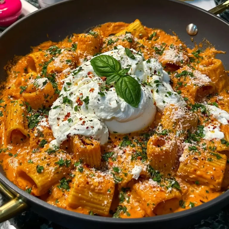 Würzige Burrata Rigatoni
