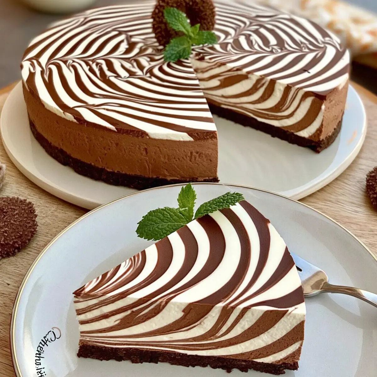 Zebrierte Zwei Schokoladen Mousse