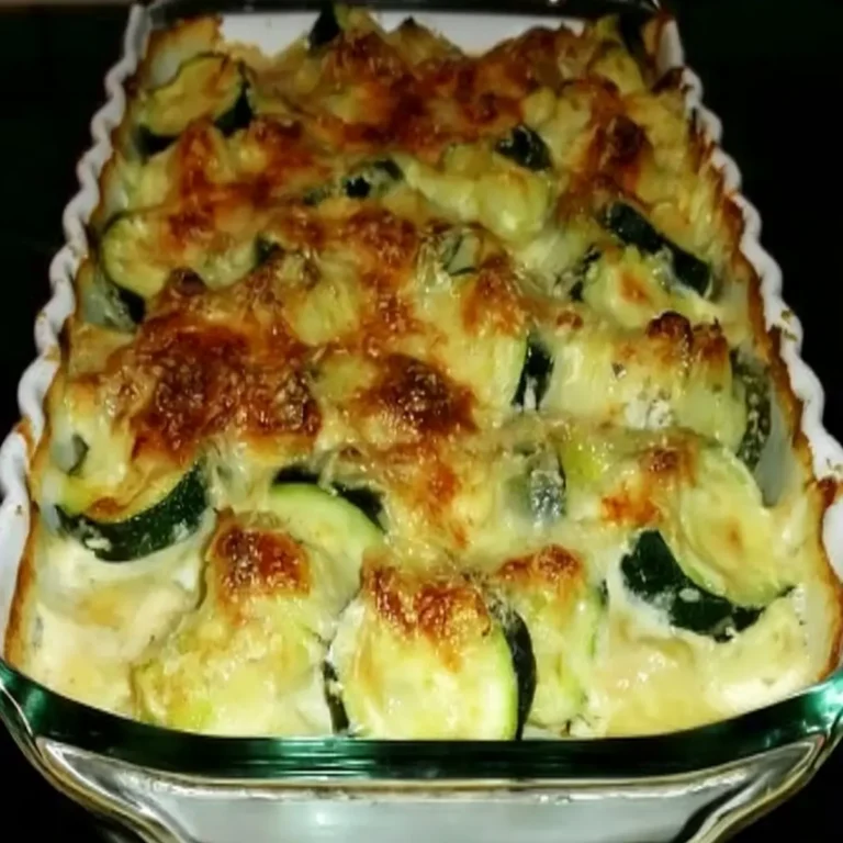 Zucchini Gratin mit geriebenem Gruyère und Crème fraîche