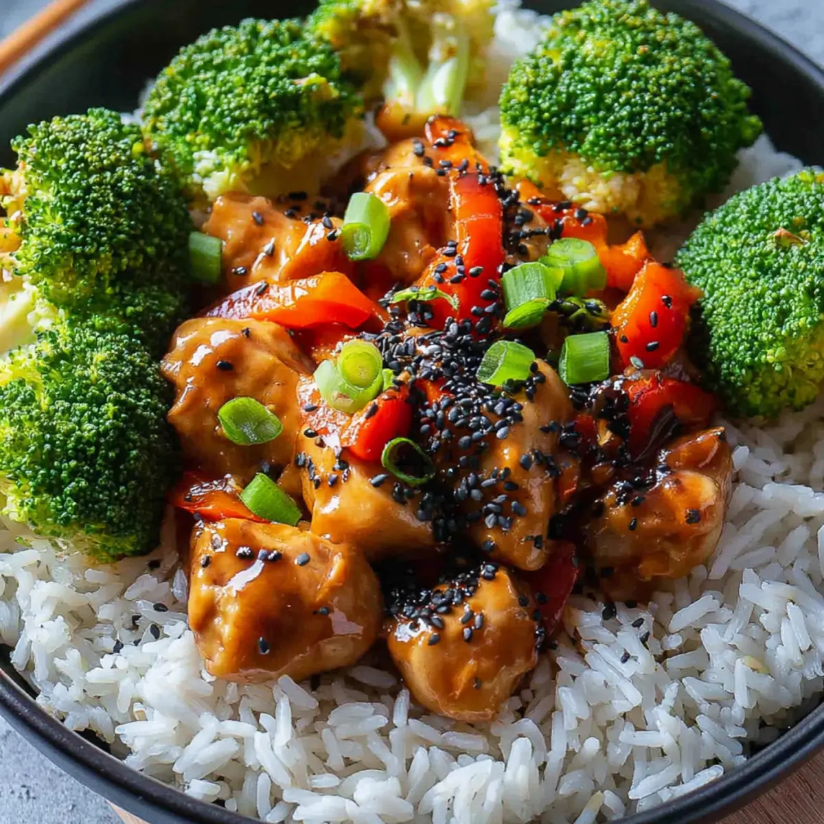 Chicken Teriyaki mit Brokkoli und Reis