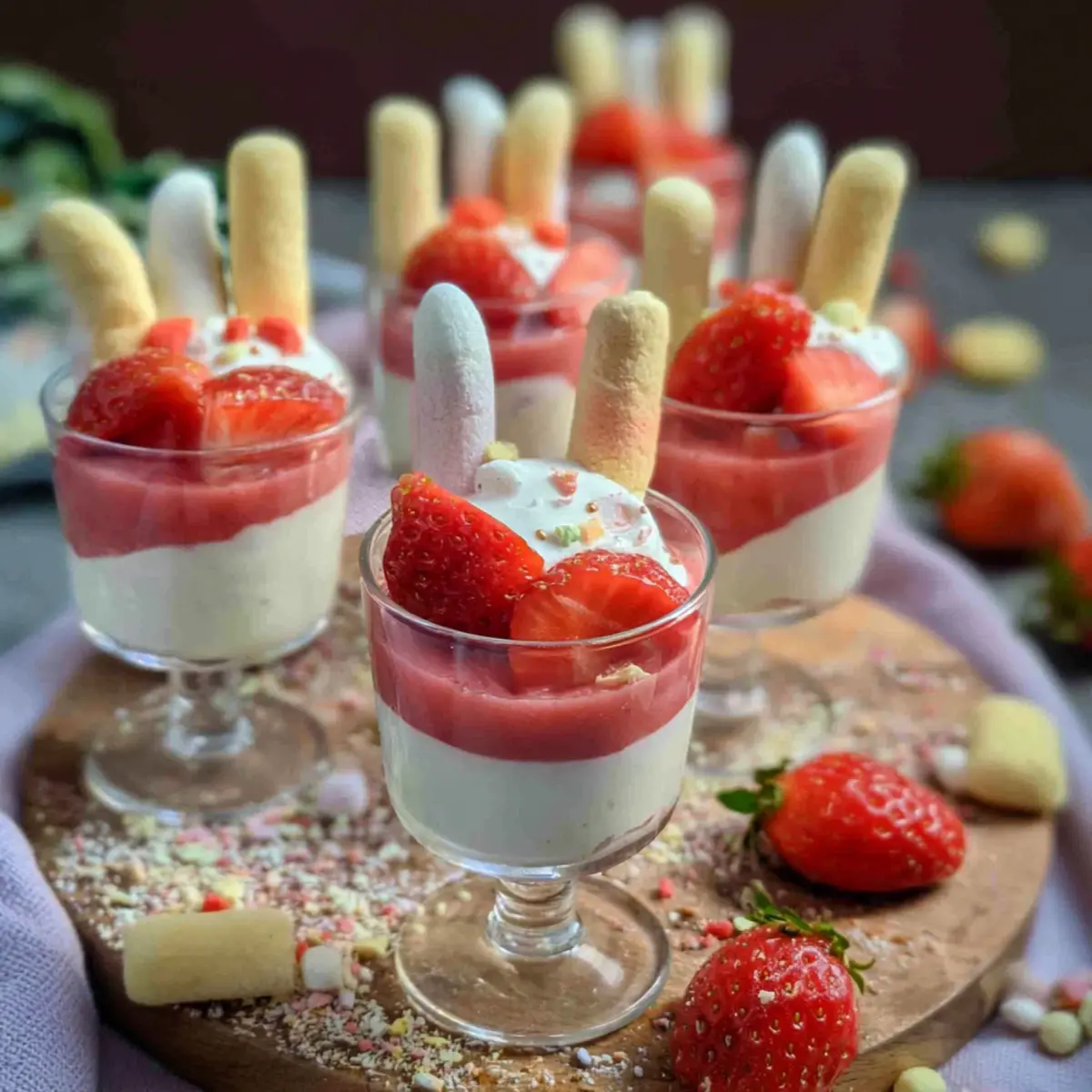 Erdbeer Osterdessert im Glas