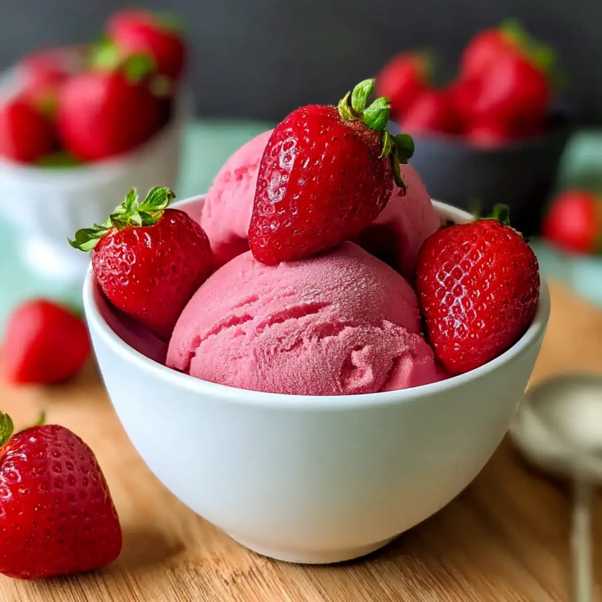Erdbeersorbet ohne Eismaschine