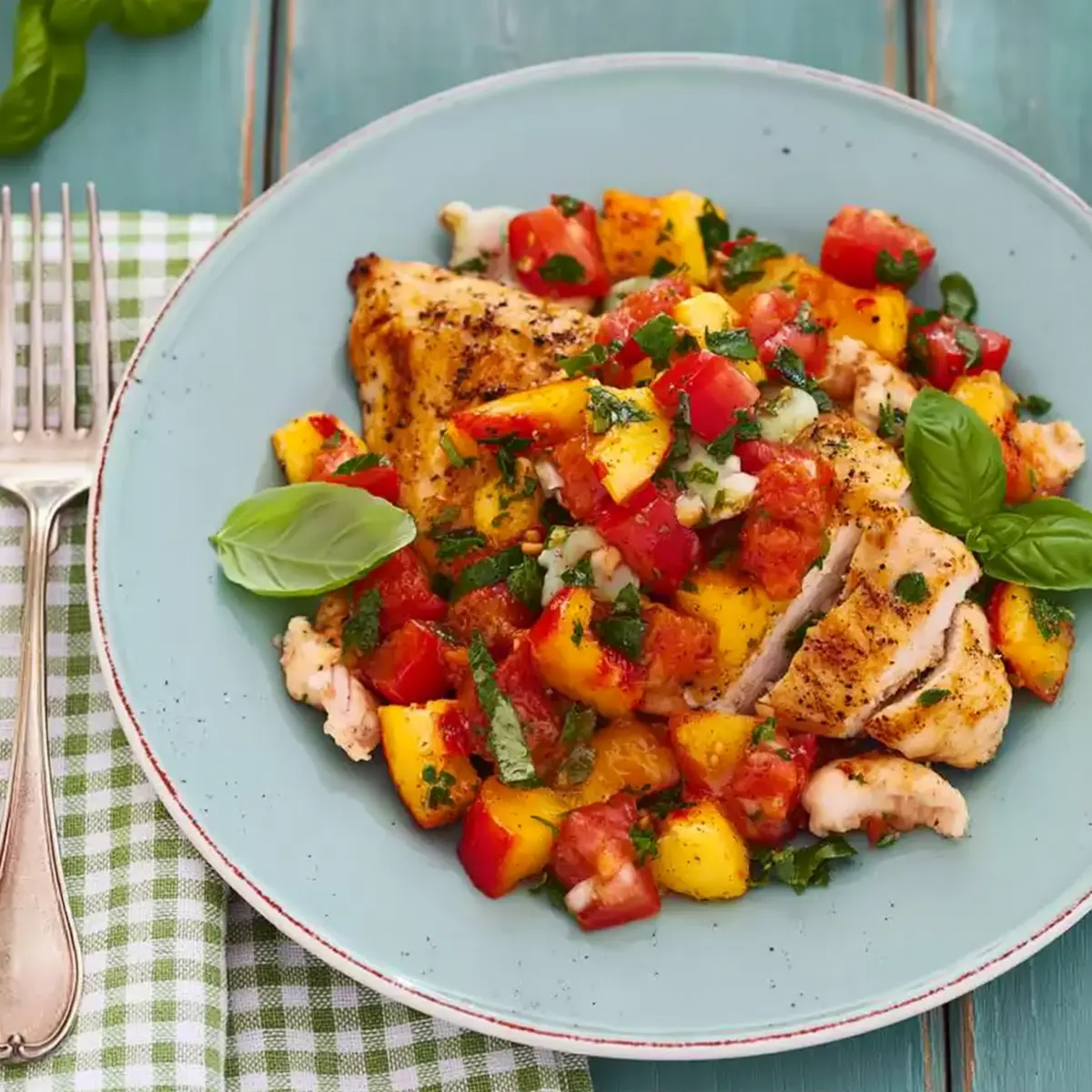 Hähnchenbrust mit Nektarinen Tomaten Salsa