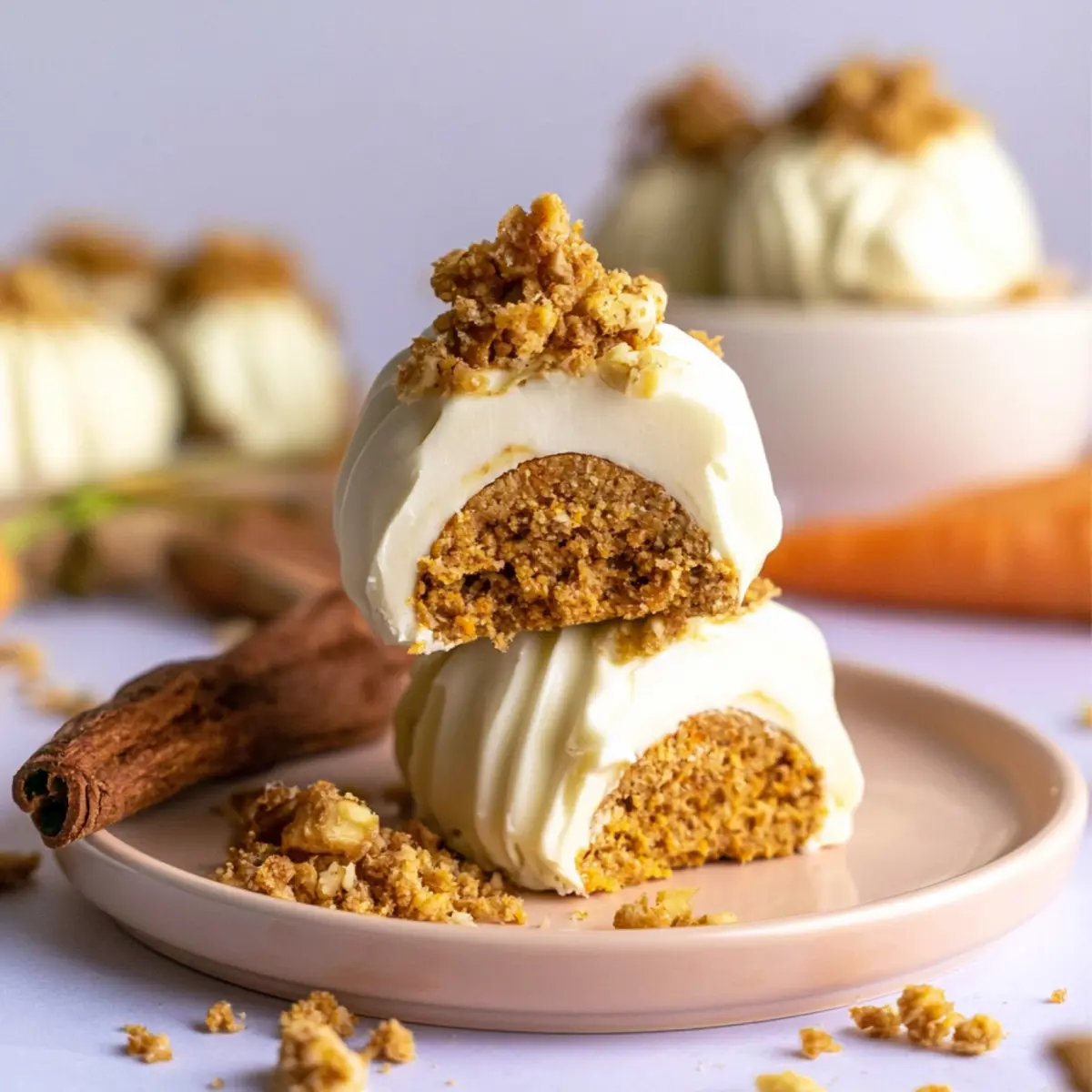 Karottenkuchen Bites ohne Backen