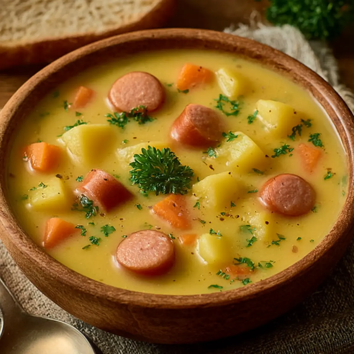 Kartoffelsuppe mit Würstchen