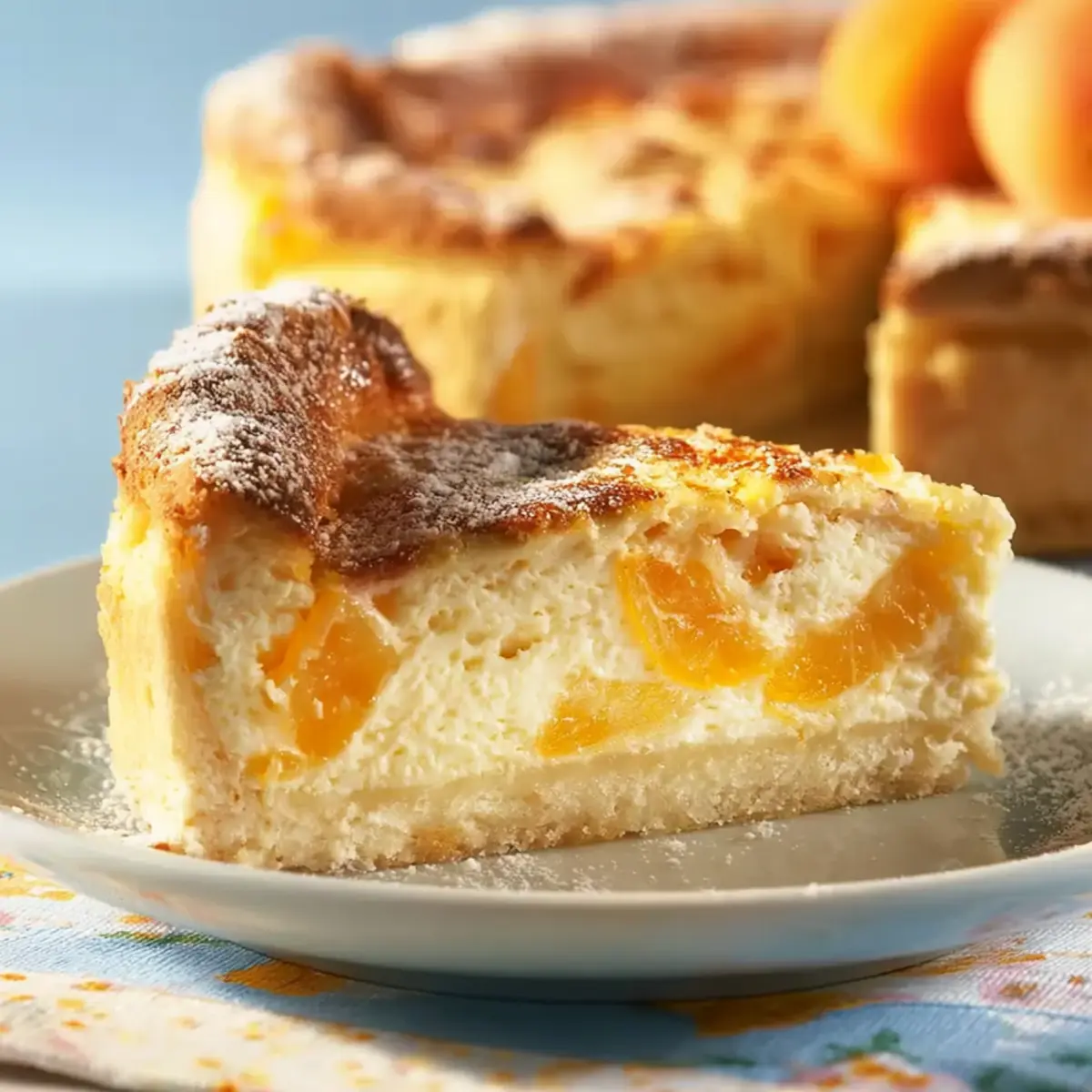 Käsekuchen mit getrockneten Aprikosen