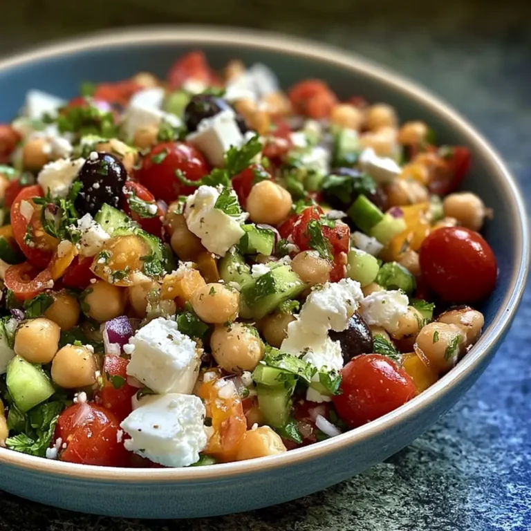Mediterraner Kichererbsen Feta Salat