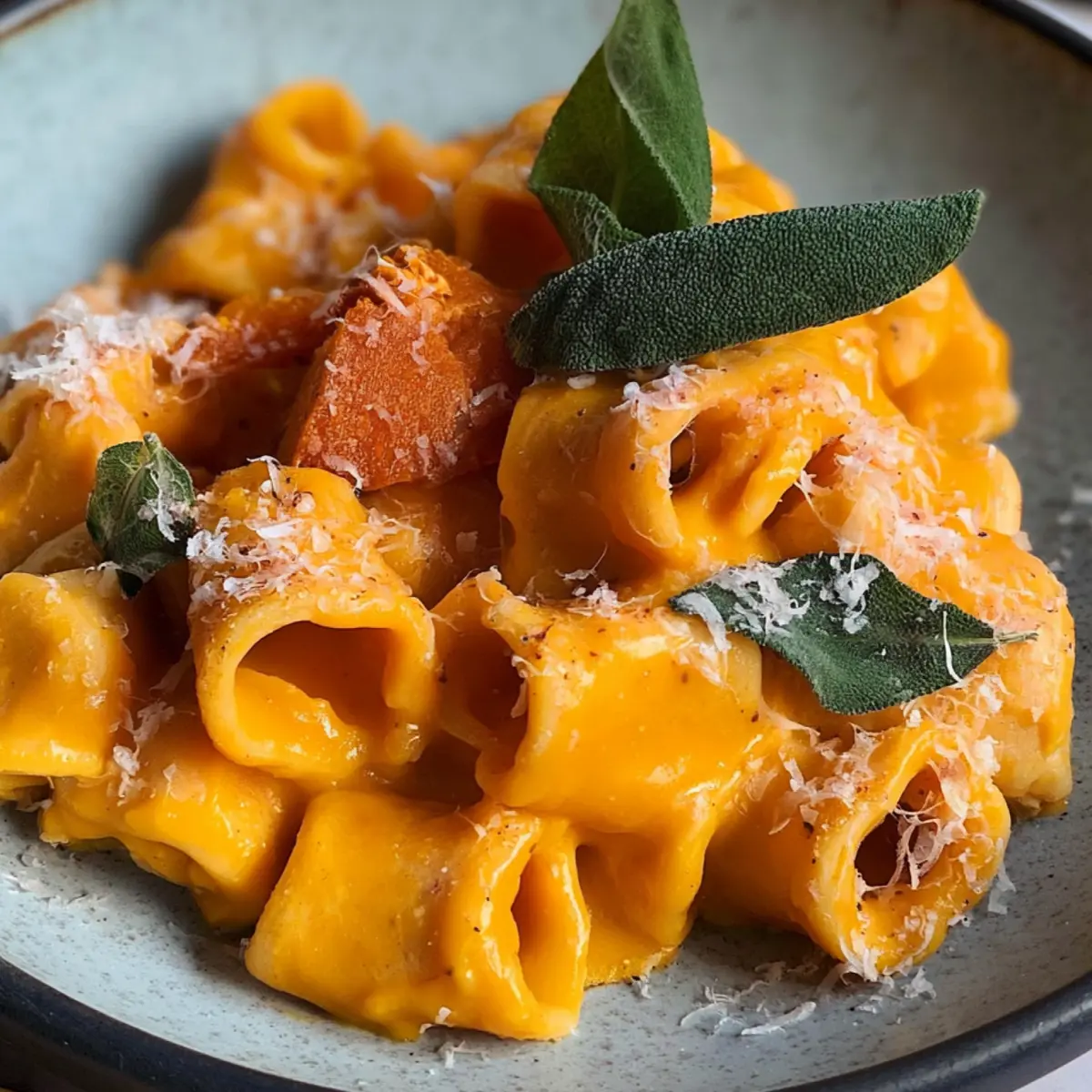 Pasta mit Kürbis Parmesan Creme
