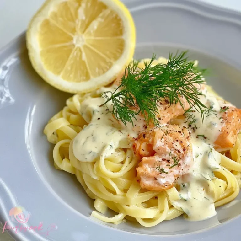 Pasta mit Lachs an Zitronensauce