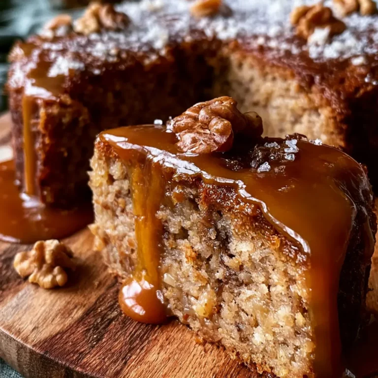 Rustikaler Walnuss-Kuchen mit feinem Karamell-Guss