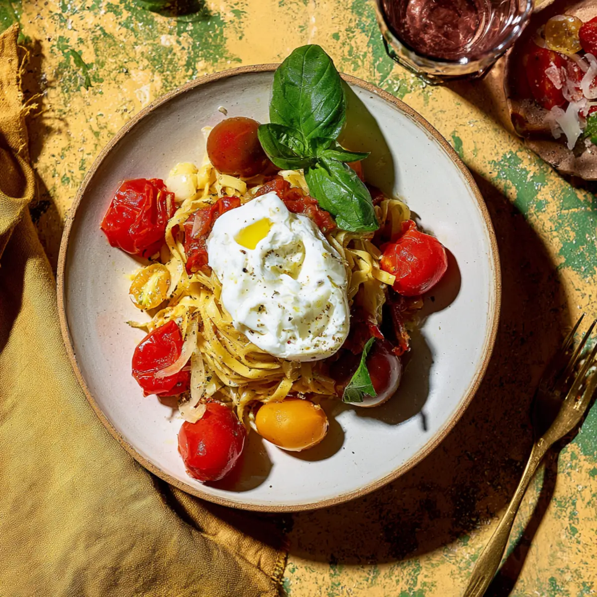 Sommer Pasta Aglio e Oglio Caprese