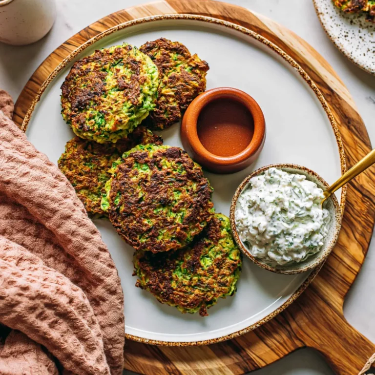 Vegane Zucchinipuffer mit Kräuterquark